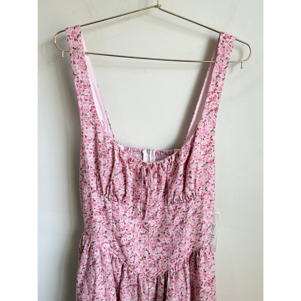 Reformation Daria Linen Sleeveless Mini Fit & Flare Dress Rosin Pink  Women's 4 - Picture 4 of 13